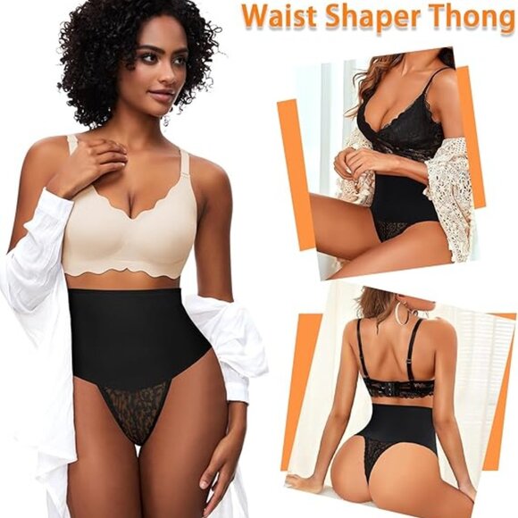 Tummy Control Thong Shapewear for Women Mid High Waisted Body Shaper Underwear - Picture 5 of 5